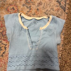 Women’s Blue and Cream Top